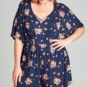 Plus Size Floral Romper